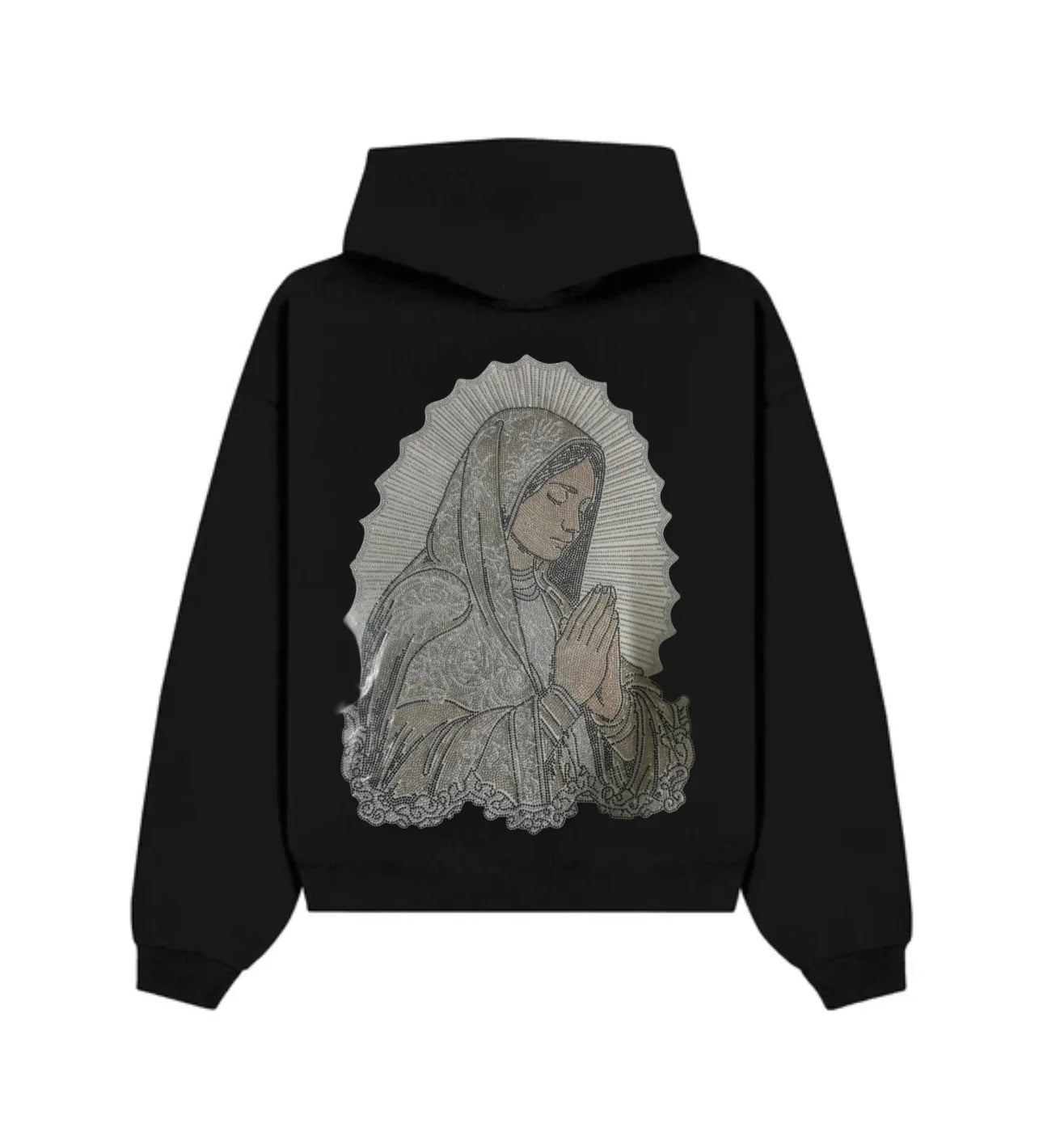 Virgin Mary Rhinestone Hoodie