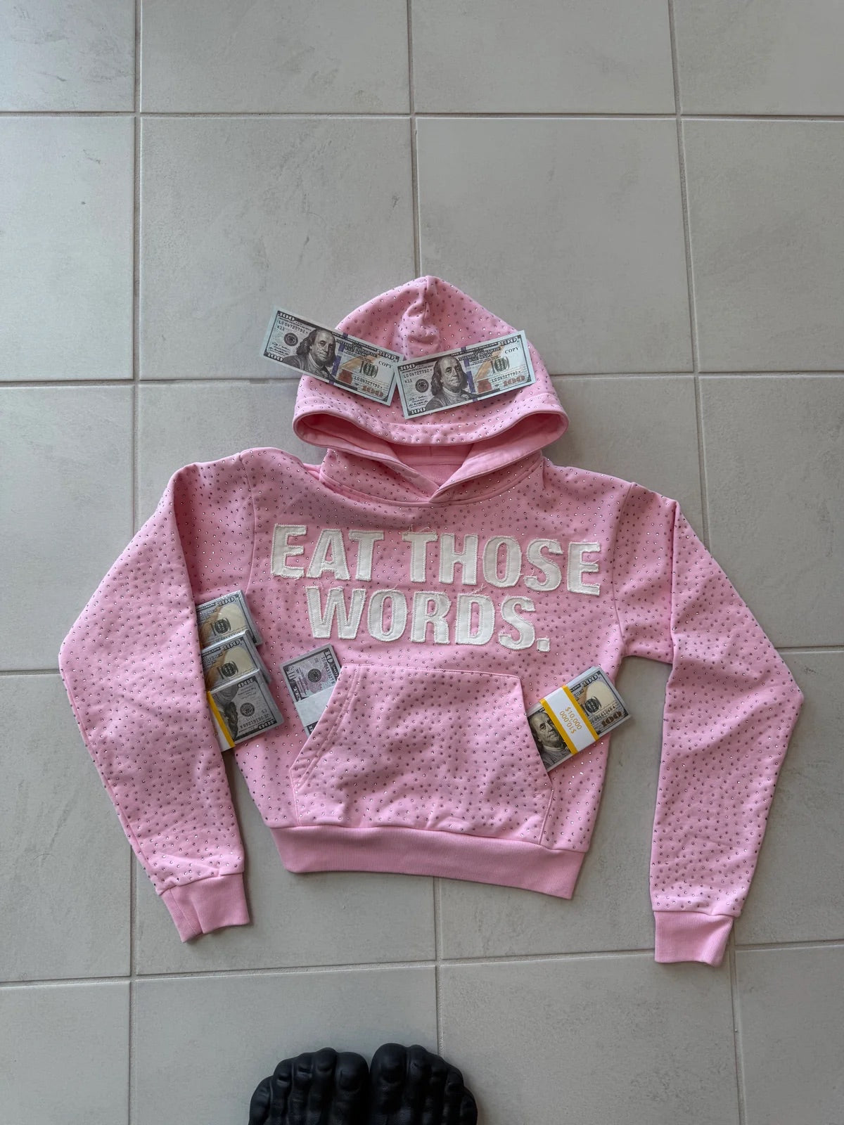 Eat Those Words Rhinestone Hoodie