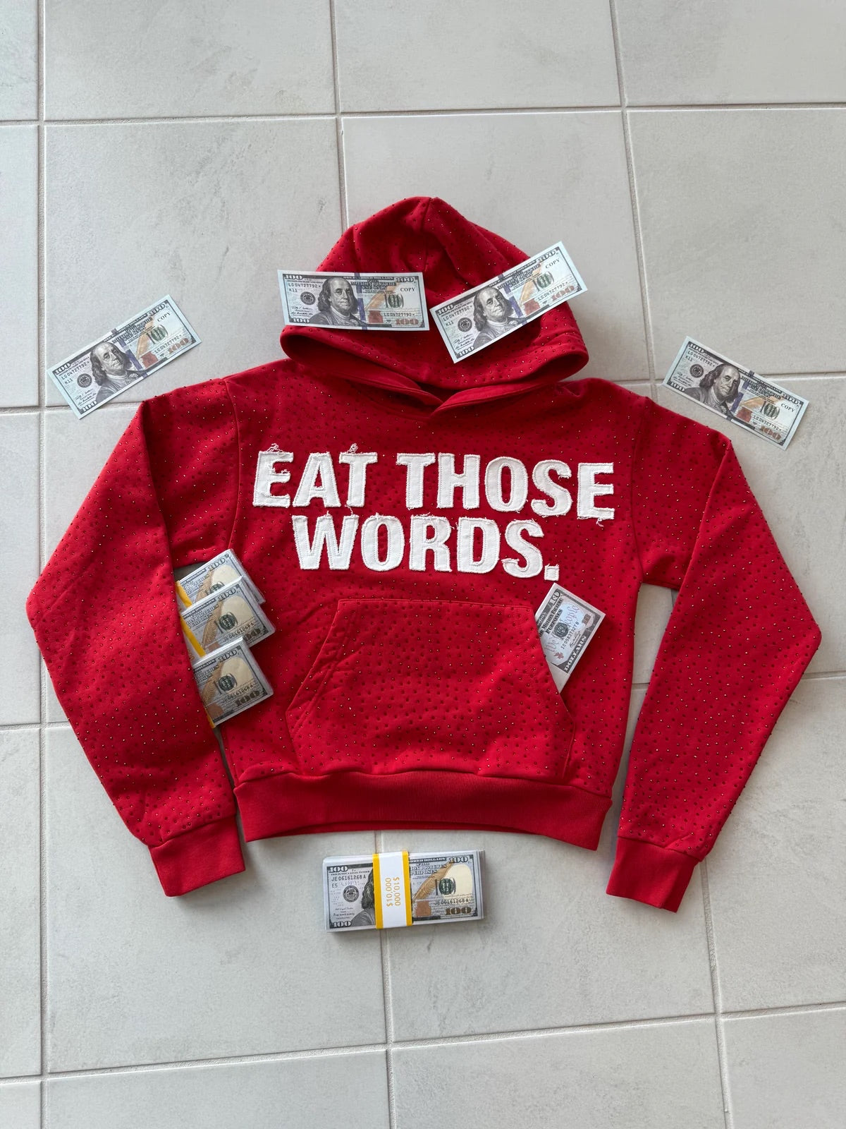 Eat Those Words Rhinestone Hoodie