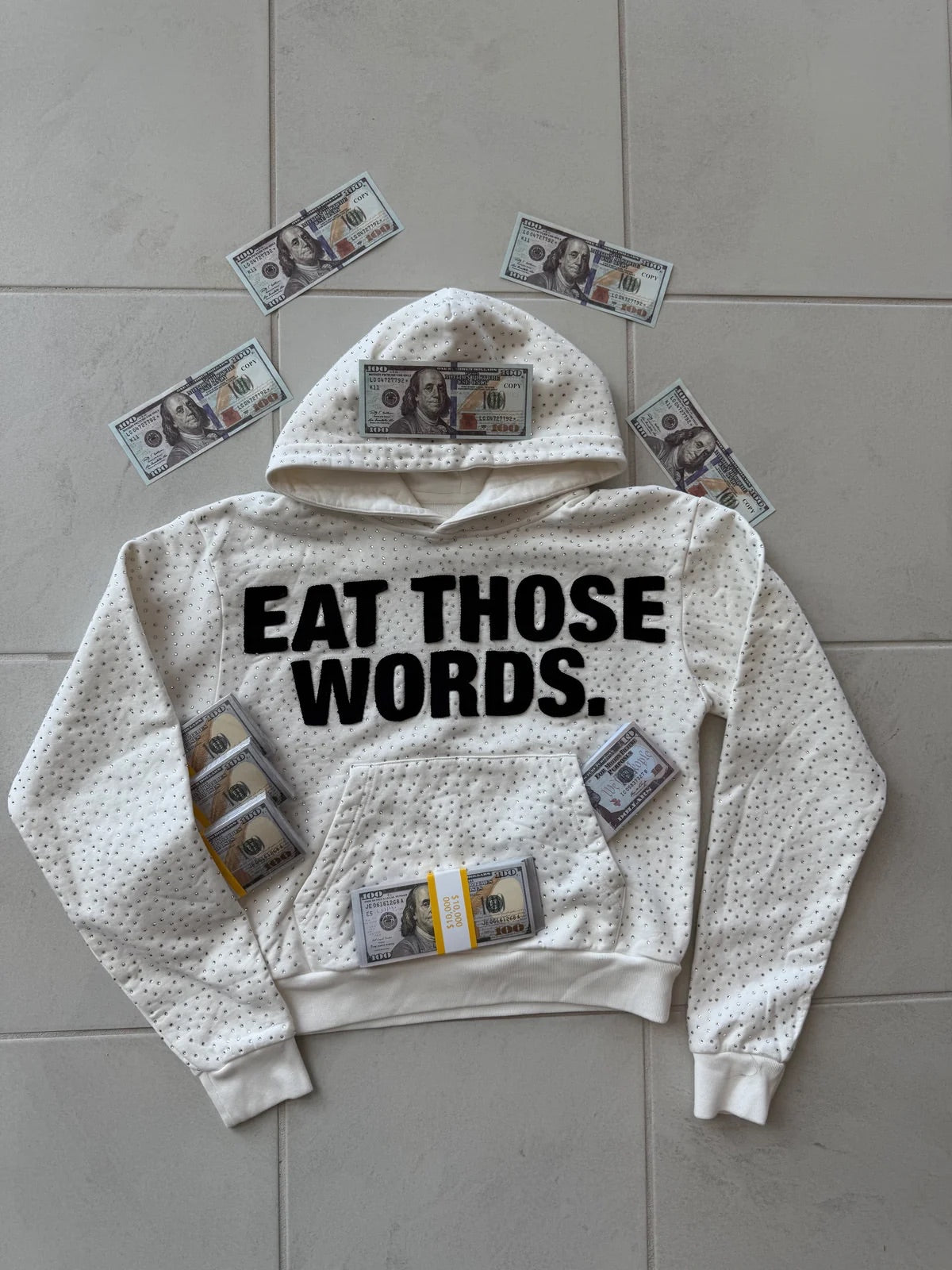 Eat Those Words Rhinestone Hoodie